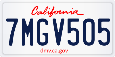 CA license plate 7MGV505