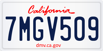 CA license plate 7MGV509