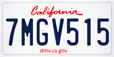 CA license plate 7MGV515