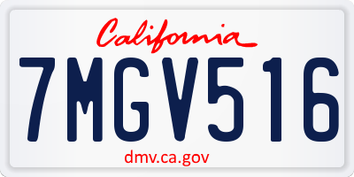 CA license plate 7MGV516