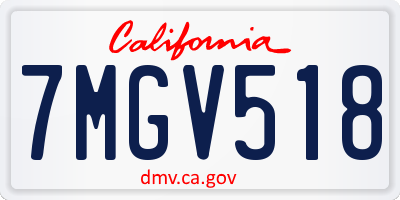 CA license plate 7MGV518