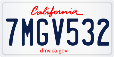 CA license plate 7MGV532