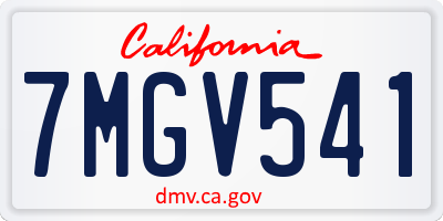 CA license plate 7MGV541