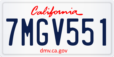 CA license plate 7MGV551