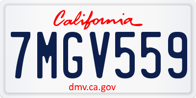 CA license plate 7MGV559