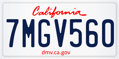CA license plate 7MGV560