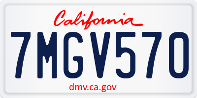 CA license plate 7MGV570