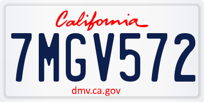 CA license plate 7MGV572