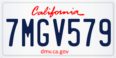 CA license plate 7MGV579