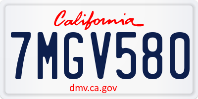 CA license plate 7MGV580