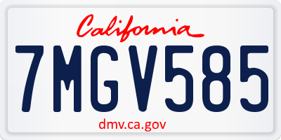 CA license plate 7MGV585