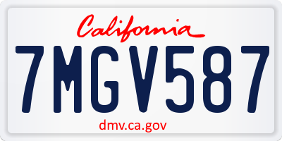 CA license plate 7MGV587
