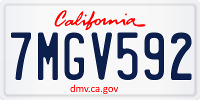 CA license plate 7MGV592