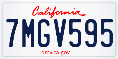 CA license plate 7MGV595