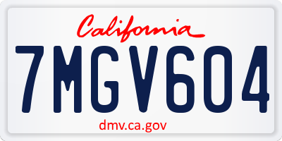 CA license plate 7MGV604