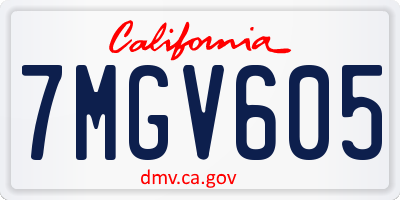 CA license plate 7MGV605