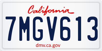 CA license plate 7MGV613