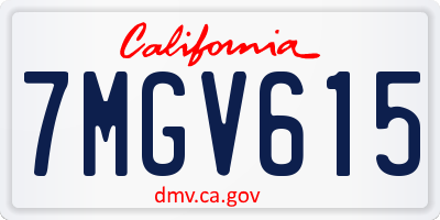 CA license plate 7MGV615