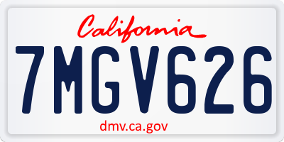 CA license plate 7MGV626