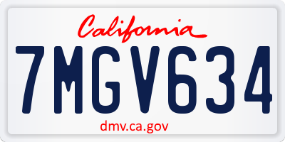 CA license plate 7MGV634