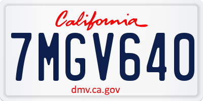 CA license plate 7MGV640