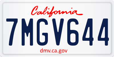 CA license plate 7MGV644