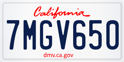 CA license plate 7MGV650