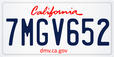 CA license plate 7MGV652