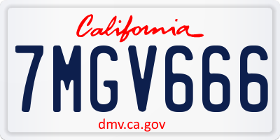 CA license plate 7MGV666