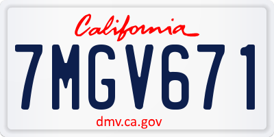 CA license plate 7MGV671