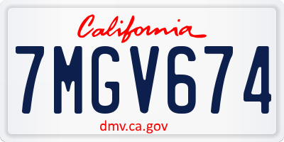 CA license plate 7MGV674