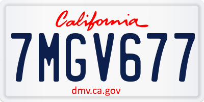 CA license plate 7MGV677