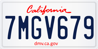 CA license plate 7MGV679