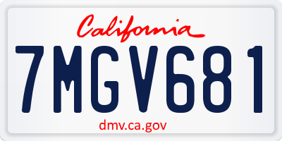 CA license plate 7MGV681