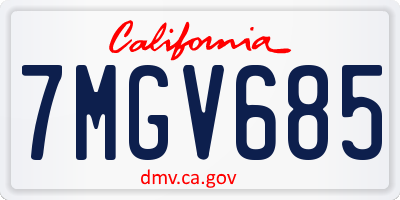 CA license plate 7MGV685