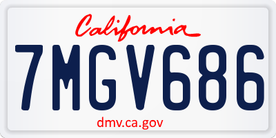 CA license plate 7MGV686