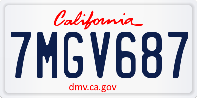 CA license plate 7MGV687