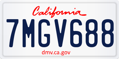 CA license plate 7MGV688