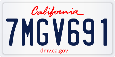 CA license plate 7MGV691