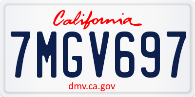 CA license plate 7MGV697