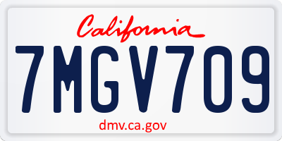 CA license plate 7MGV709