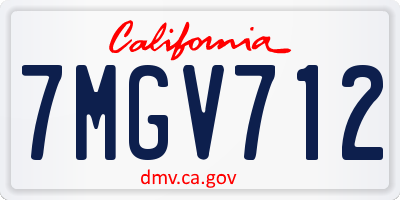 CA license plate 7MGV712