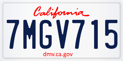 CA license plate 7MGV715