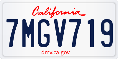 CA license plate 7MGV719