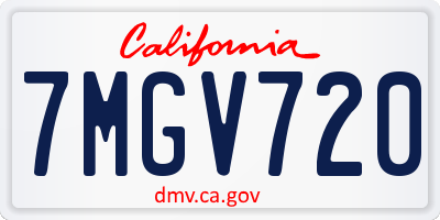 CA license plate 7MGV720