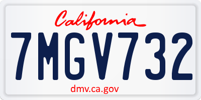 CA license plate 7MGV732