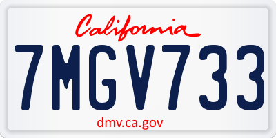 CA license plate 7MGV733