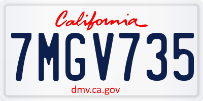 CA license plate 7MGV735
