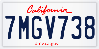 CA license plate 7MGV738