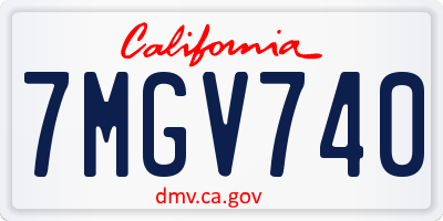 CA license plate 7MGV740